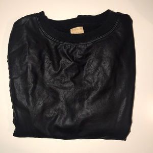 Zara black leather sweatshirt